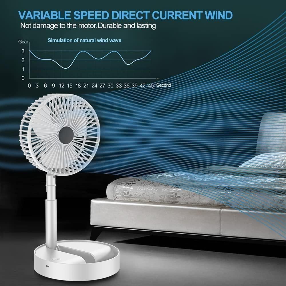 Livingdot adjustable standing fan with variable speed direct current wind for natural breeze simulation