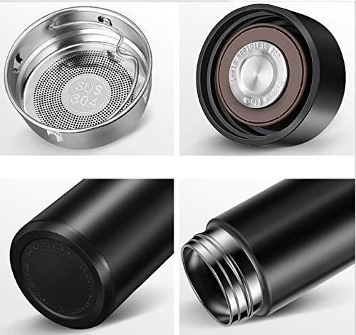 Livingdot black colorful temperature control flask with stainless steel lid and insulated base details