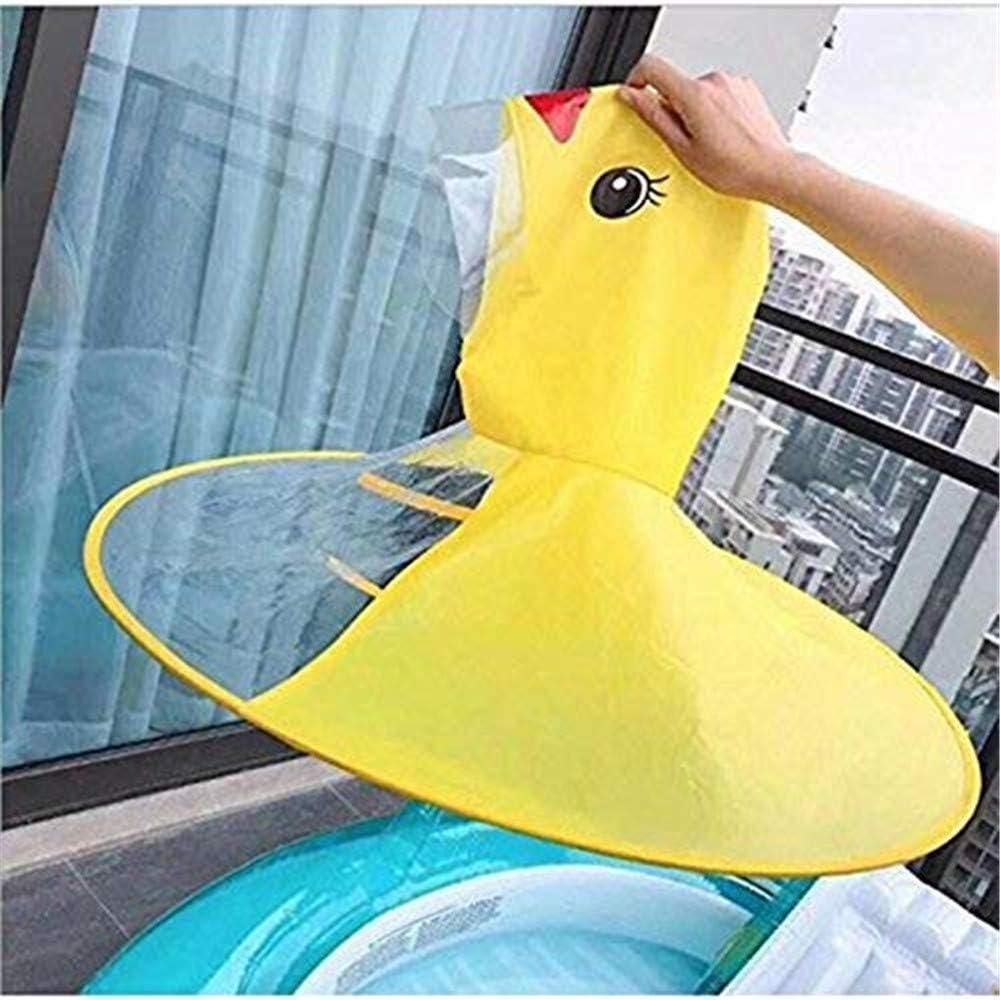 Livingdot kid's duck rain cover yellow waterproof hood with clear face shield for kids