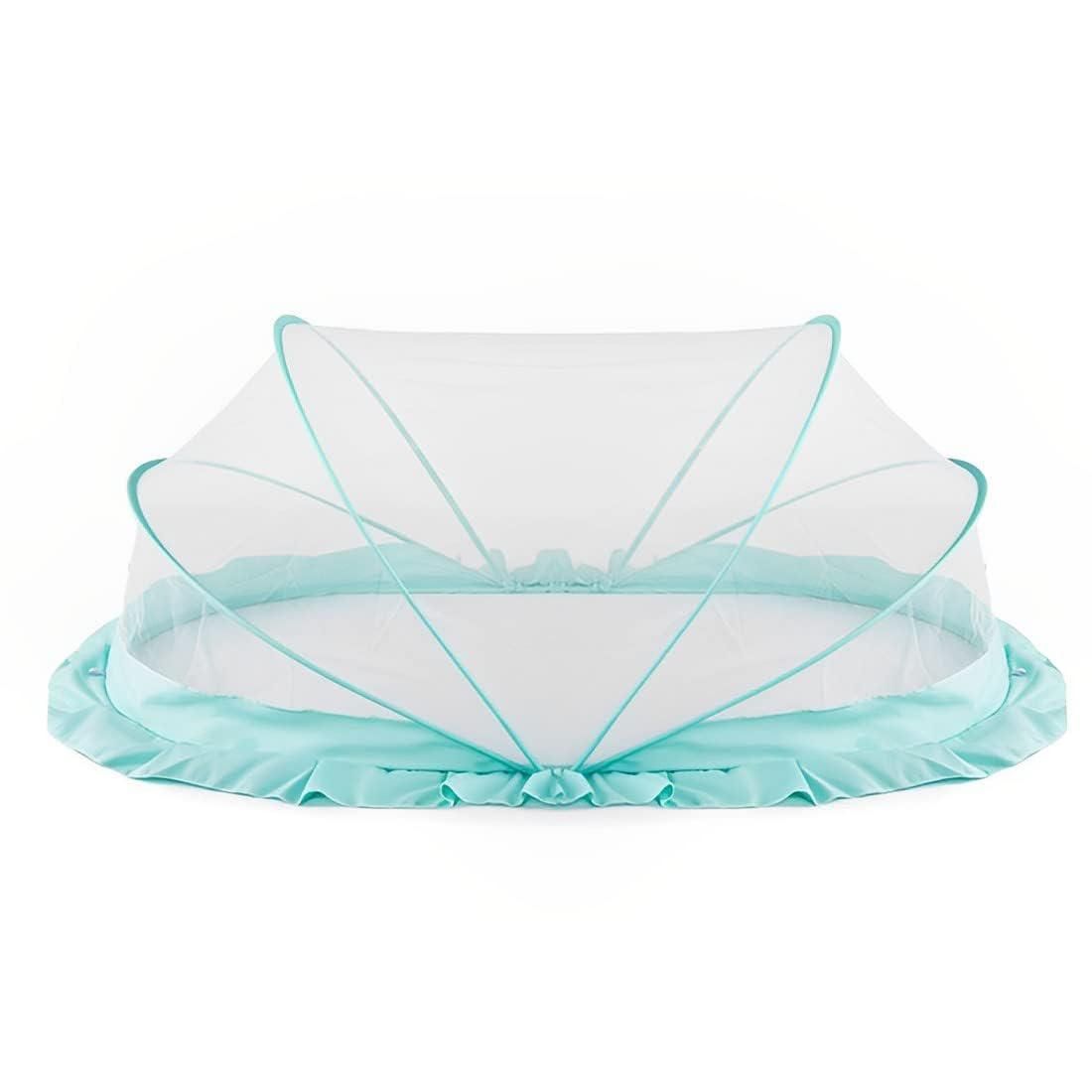 Livingdot best mosquito net for baby in light blue with foldable mesh canopy for protection