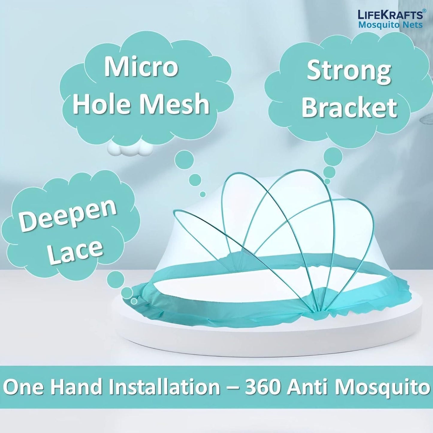 Best mosquito net for baby by Livingdot with micro hole mesh strong bracket and deepened lace for easy one hand installation