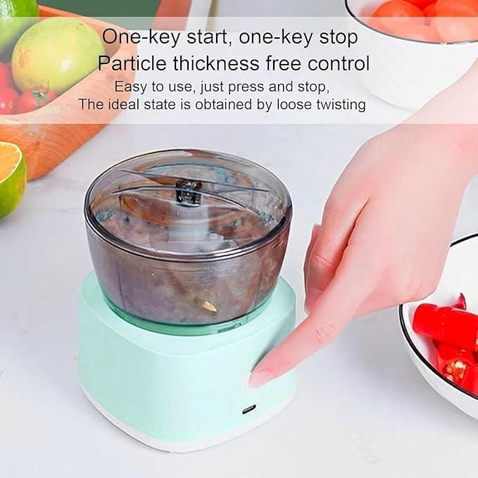 Compact multifunctional food processor with one-key start and stop function on a kitchen countertop