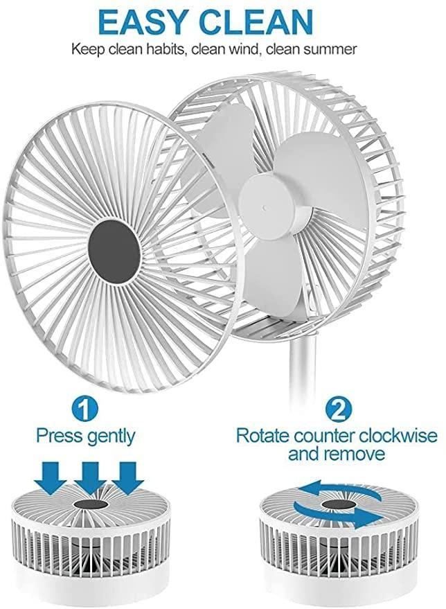 Livingdot portable mini USB fan showing easy clean feature with detachable front cover