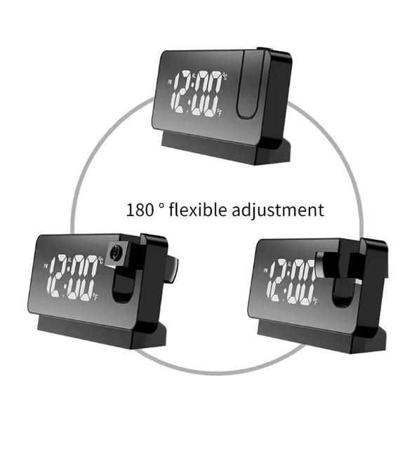 Livingdot projector alarm clock for bedroom with 180 degree flexible adjustment and clear digital display