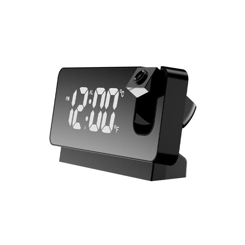 Livingdot black digital projector alarm clock for bedroom with temperature display and large LED screen