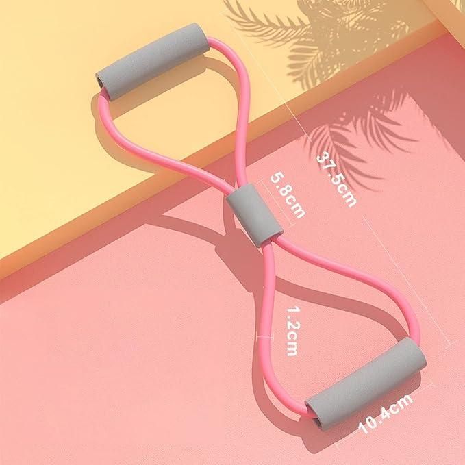 Livingdot pink resistance bands for home gym with foam handles and compact design