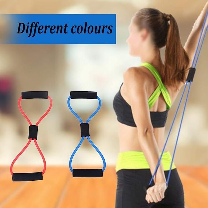 Livingdot resistance bands for home gym available in red and blue colors with comfortable handles