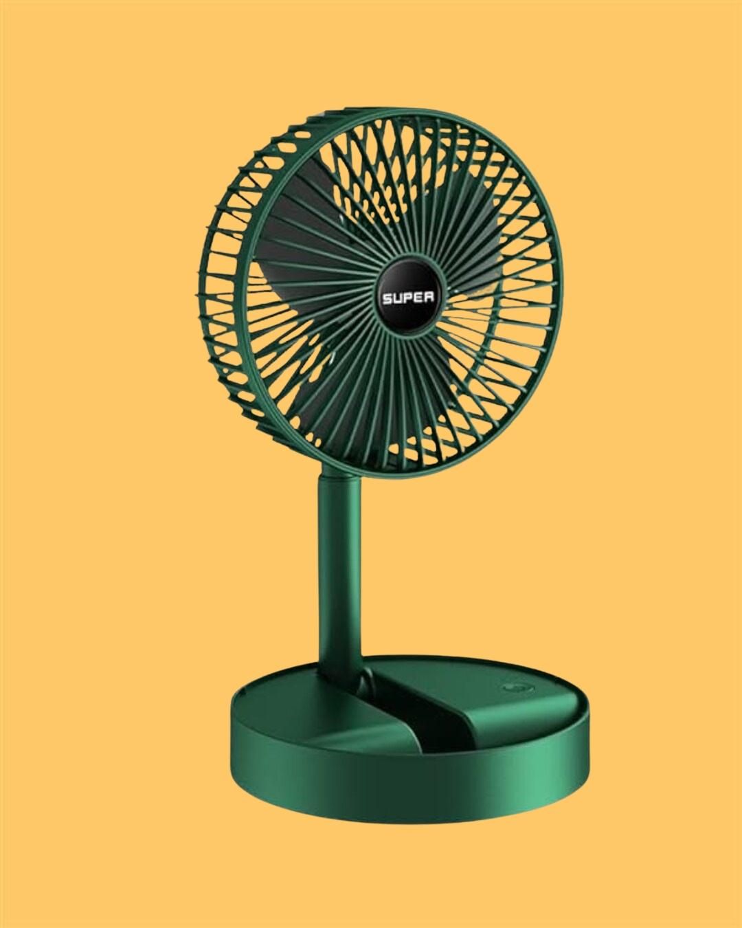 Livingdot green adjustable standing fan with modern design and compact base for indoor use