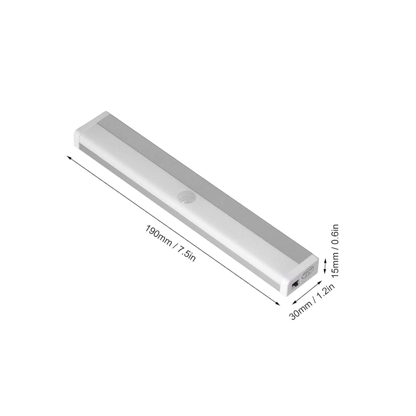 Livingdot USB rechargeable LED light slim rectangular design with dimensions 7.5 by 1.2 by 0.6 inches
