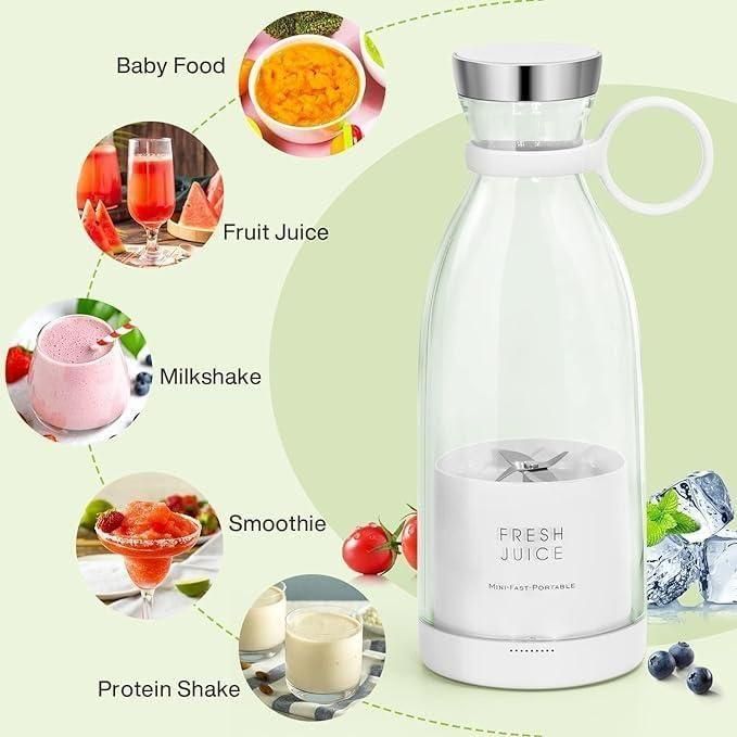 Livingdot portable mini juice blender with clear jar and silver lid for making smoothies and shakes
