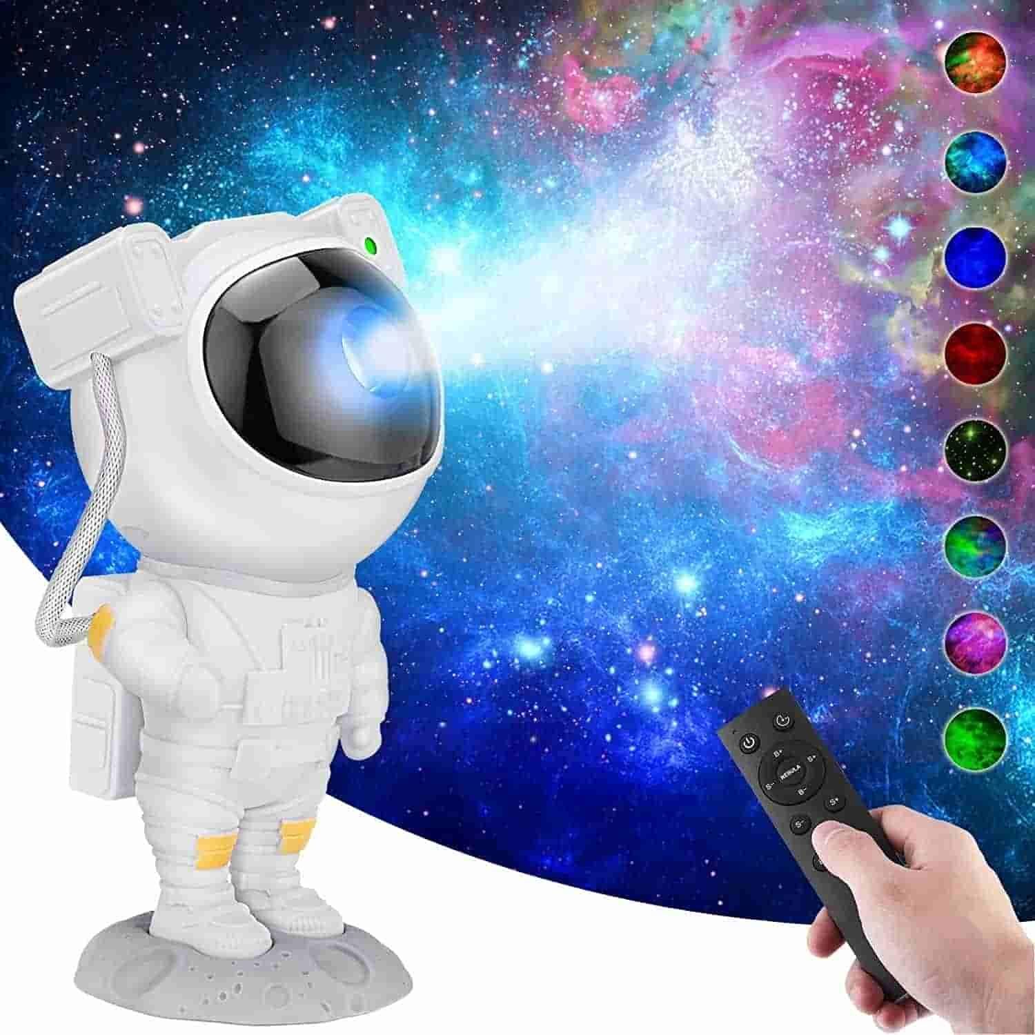 Livingdot astronaut galaxy projector casting colorful space nebula lights with remote control