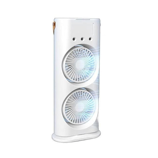 Livingdot handheld misting fan for summer with dual white fan blades for personal cooling
