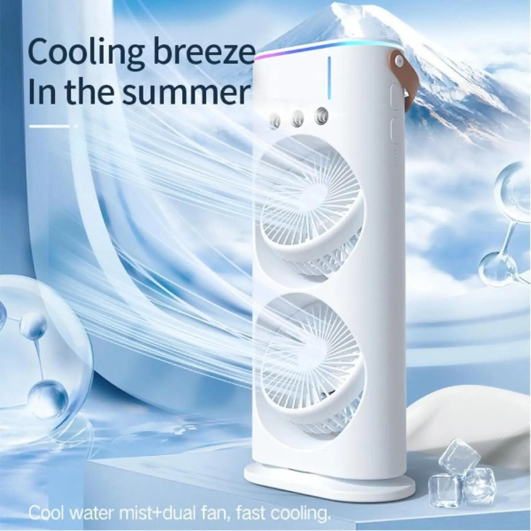 Livingdot handheld misting fan for summer with dual fans and cool water mist for fast cooling