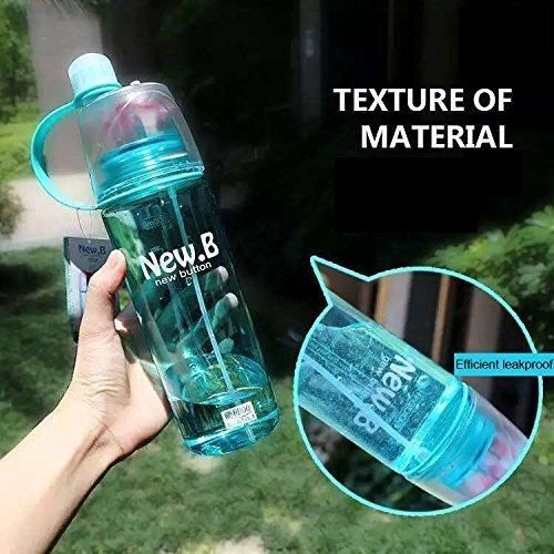 Livingdot leakproof sports bottle in turquoise held outdoors showing texture and material details