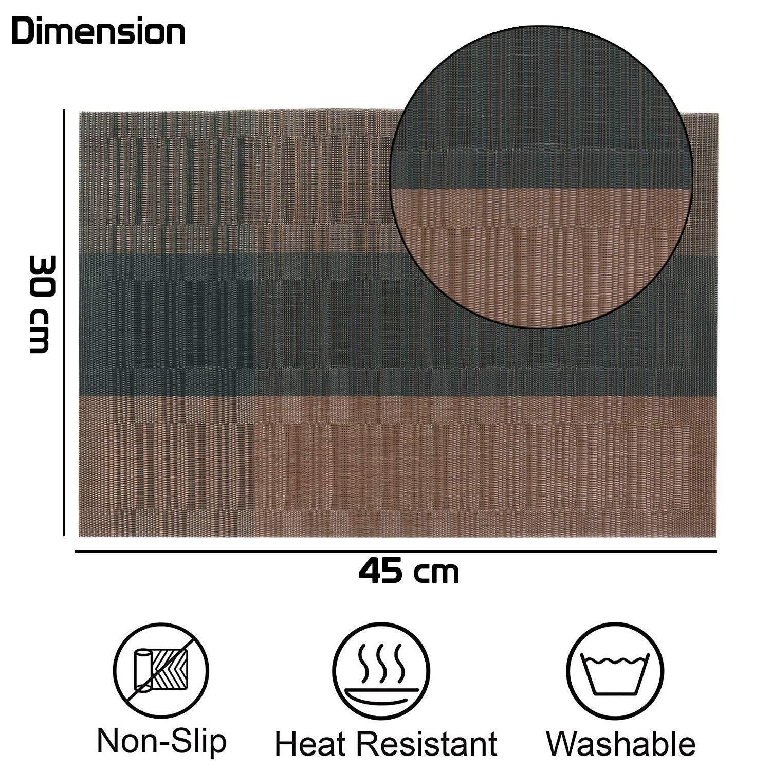 Livingdot stylish brown and black placemats with non-slip, heat resistant, and washable features